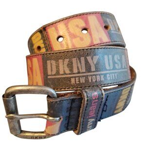 DKNY Leather USA Belt, Vintage, size M/L, Italy, Leather, Moto Grunge Sexy